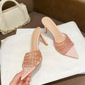 Wo transparent high heels women's 2026 new arrival niche design fashion pointed toe stiletto heel fairy shoes versatile summer sandals