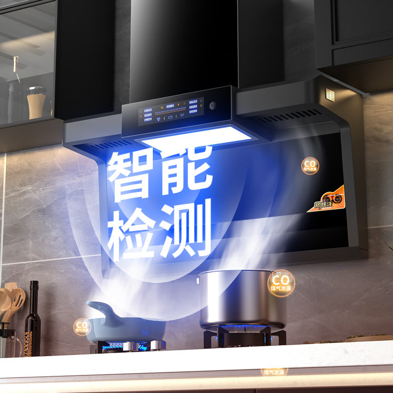 Wholesale high suction range hood for home kitchen top side double suction 7-shaped small free disassembly and washing range hood