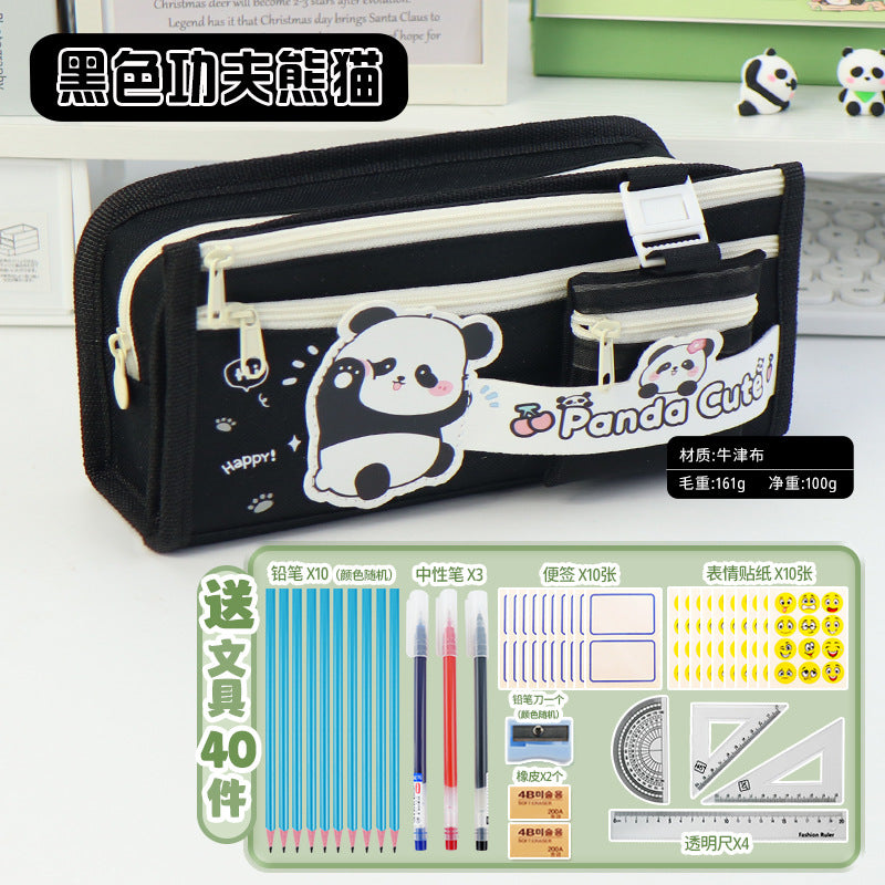 School season pencil case new large-capacity girl version junior high school students sprint storage stationery box design sense multi-layer pencil case
