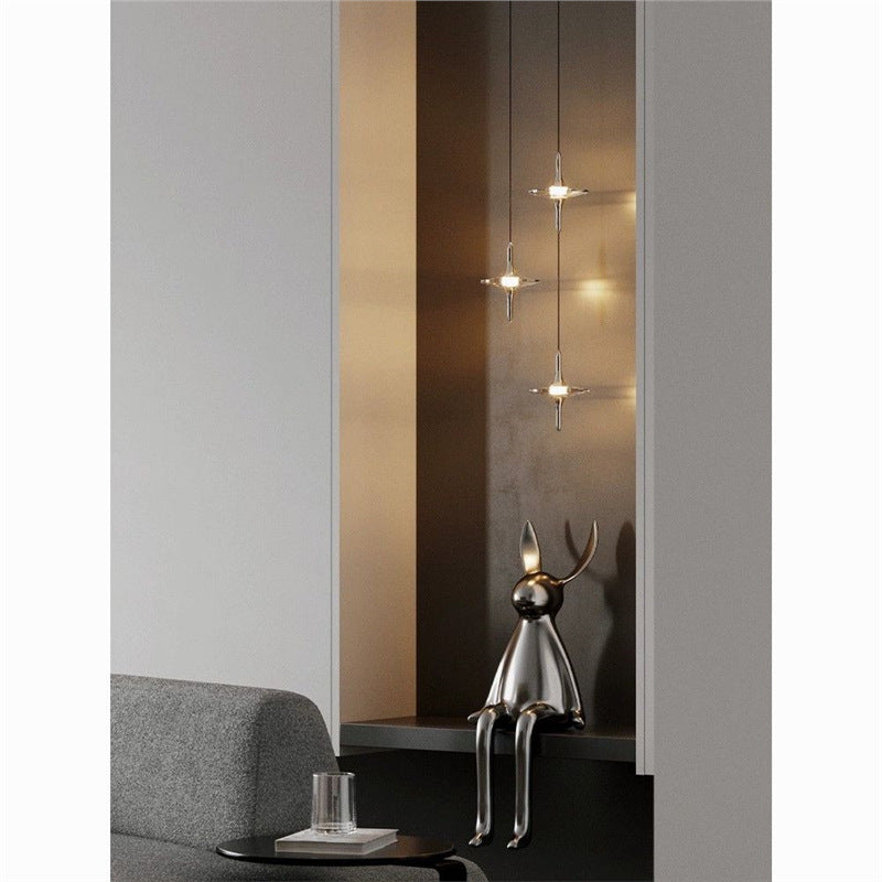 French star chandelier italian normcore star bedside lamp entrance double-headed staircase second floor italian light luxury small chandelier