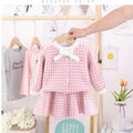 spring/autumn girls' knitted sweater set - fashionable sweater dress with bow detail, two-piece outfit - direct from the manufacturer