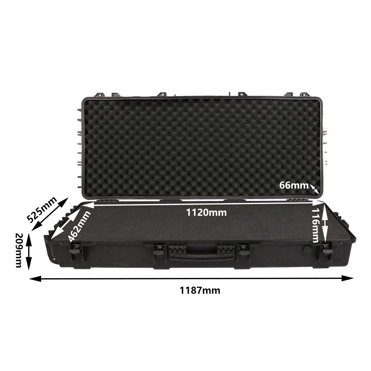 Roof protection box Long plastic portable tool box Fishing rod storage box Large equipment Instrument box with wheels can be towed