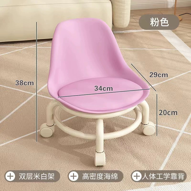 Popular for homemultifunctional beauty seam round stool chair pulley low stool universal wheel small stool with wheels rental room stool