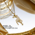 X-8196 golden hexagram christmas elk necklace