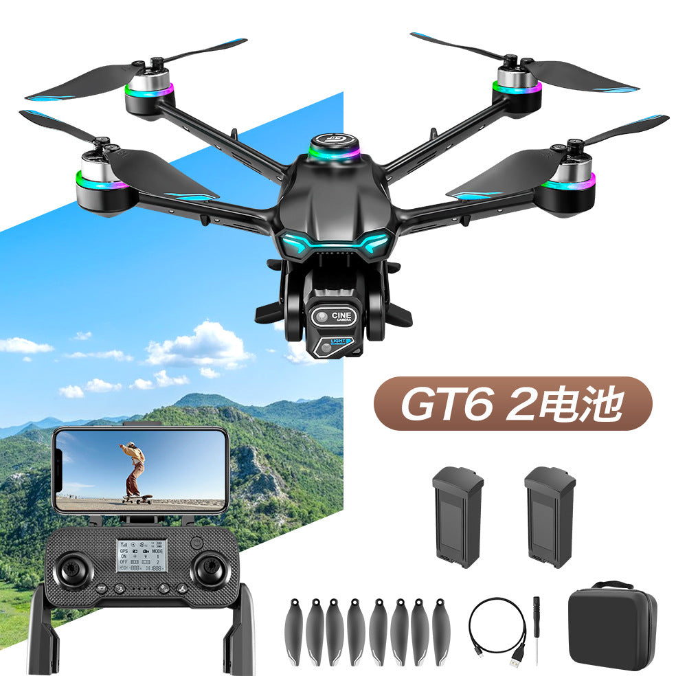 New gt6 drone: gps auto-return, quadcopter with obstacle avoidance, hd aerial photography, long-endurance remote control aircraft