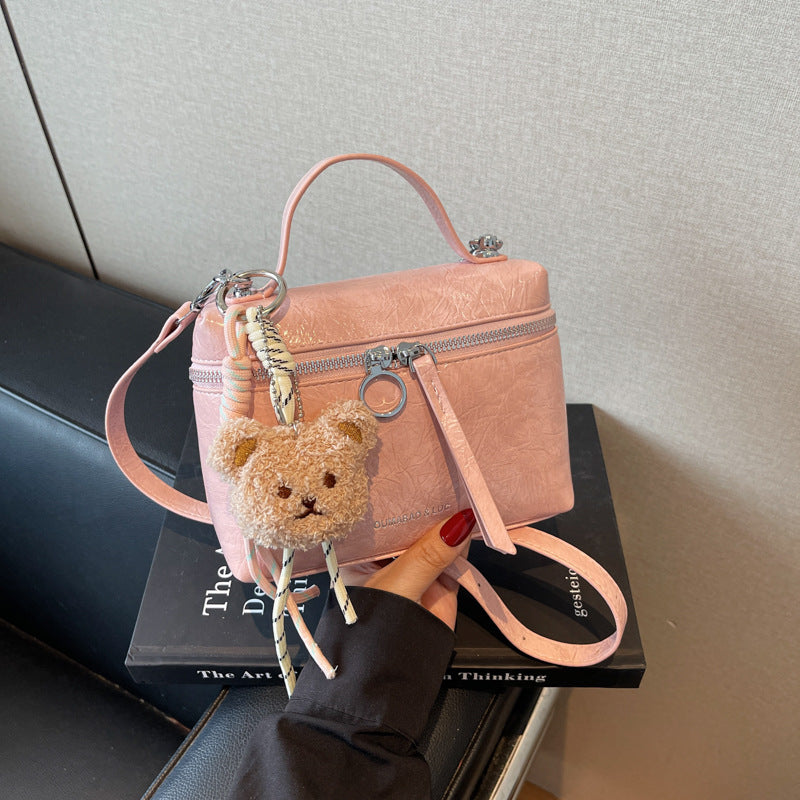 Cross-border burst pattern portable small bag women's 2025 summer new trendy lunch box bag niche shoulder messenger bag wholesale