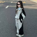 Kids' korean style pants  new color block two-piece set for girls, casual sports sweatpants, spring and autumn fashion (mid-to-large children)