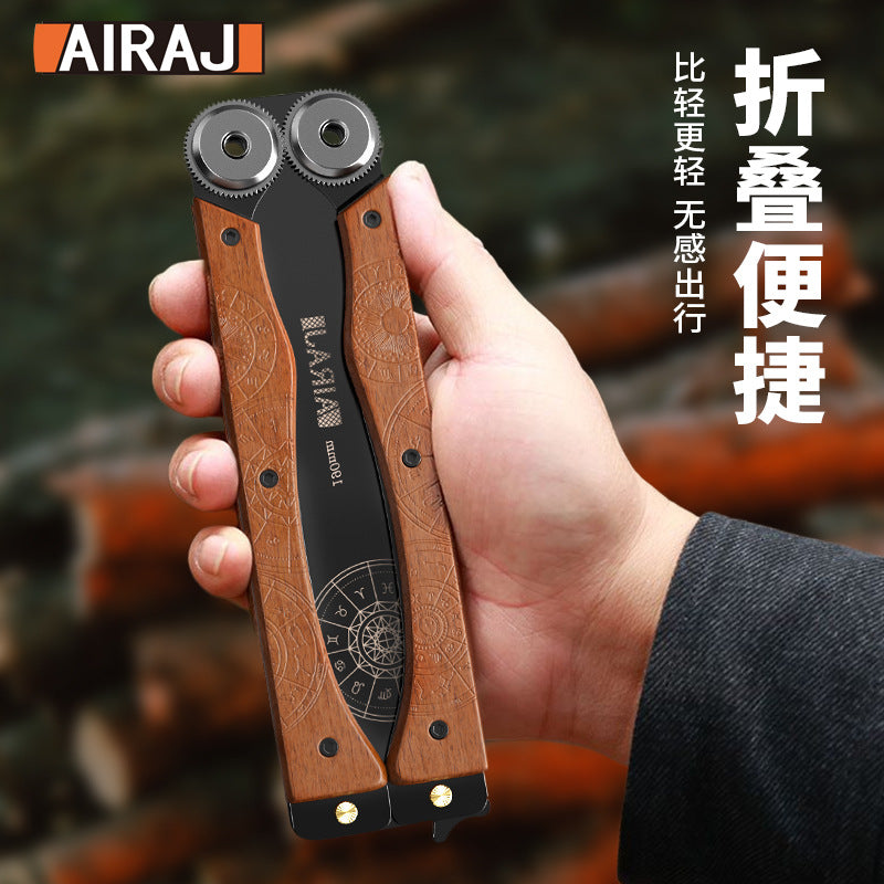 Arrizo Foldable Butterfly Saw Hand Saw Outdoor Logging Saw Hand Saw Woodworking Saw Double Sided Grinding Folding Saw