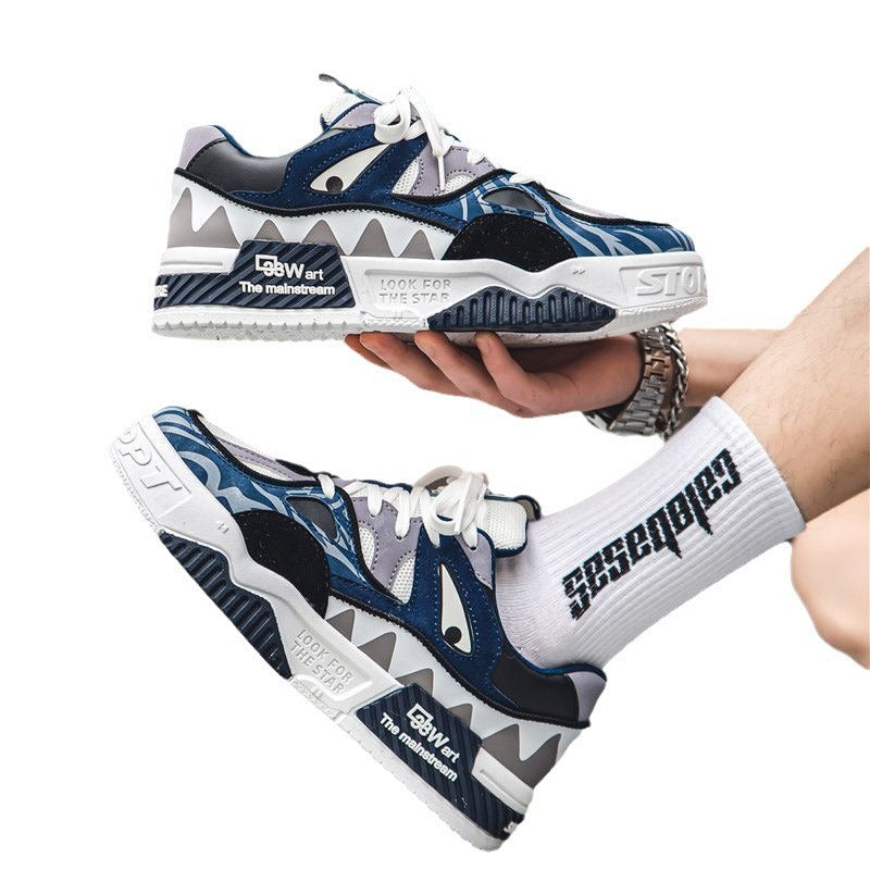 Trendy men's winter sneakers: versatile, sporty, casual, platform, unique design, thick sole, youth fashion