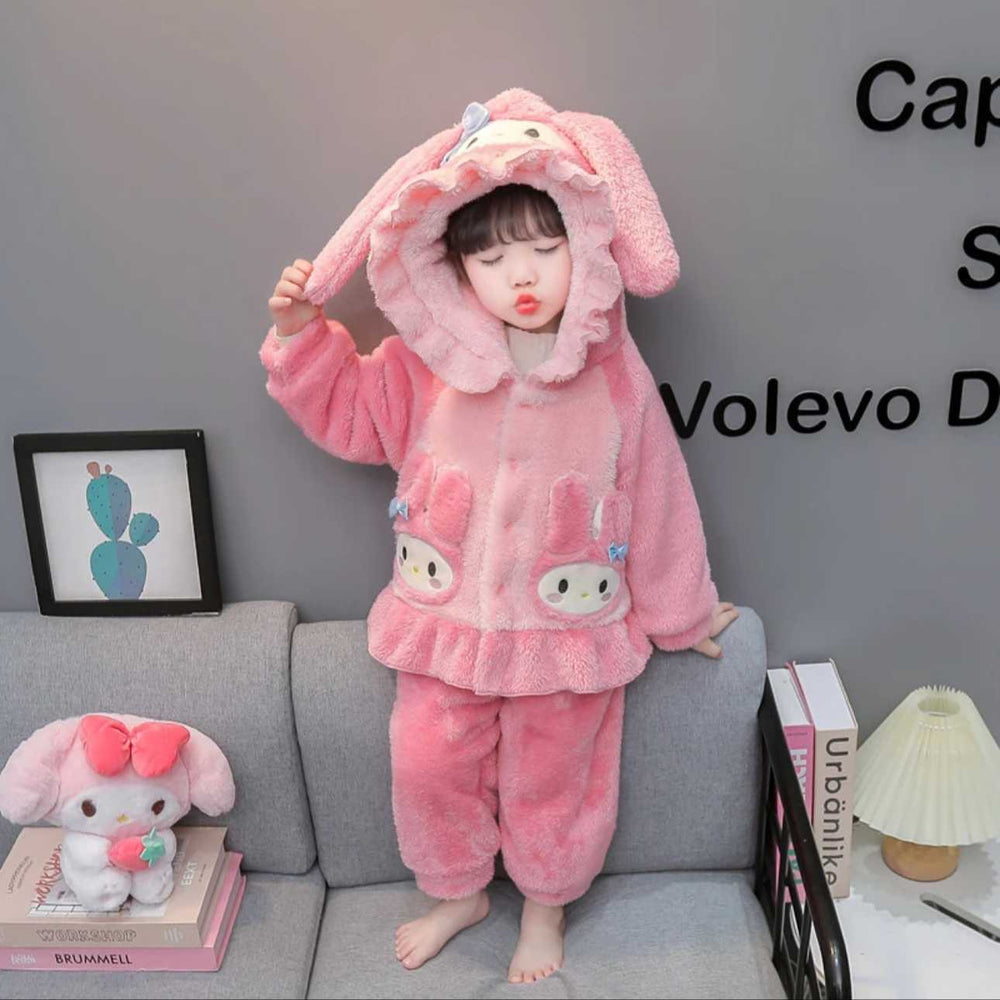 "sweet girl style" girls' pajamas - autumn/winter chic, kids' winter warm casual flannel loungewear