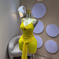 European and american cross-border women's spring  new arrival: solid color sleeveless camisole bandeau mini dress with open back and hip-hugging design