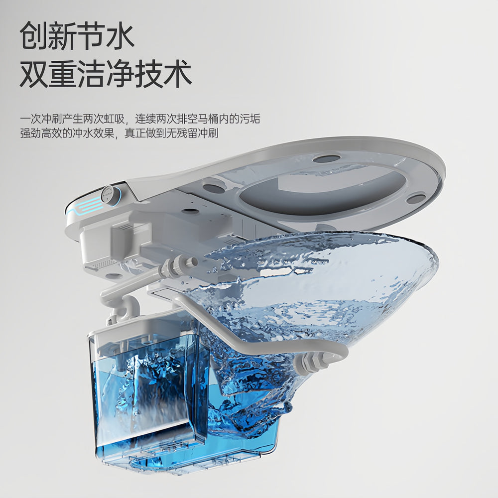 Lightweight smart toilet - fully automatic, integrated, foam-layer splash-proof, tankless, electric bidet with no water pressure limitation