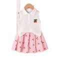 fashion children's clothing new arrival children's white vest and pink skirt