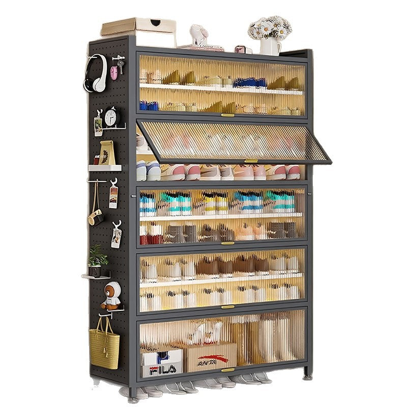 Steel shoe cabinet for homefloor-standing multi-layer dust-proof shoe rack door entrance entrance storage cabinet large capacity storage cabinet