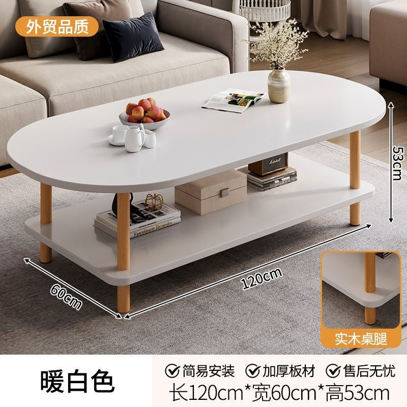 Coffee table small apartment double layer thickened rental house simple table high-end simple tea table bedroom small table