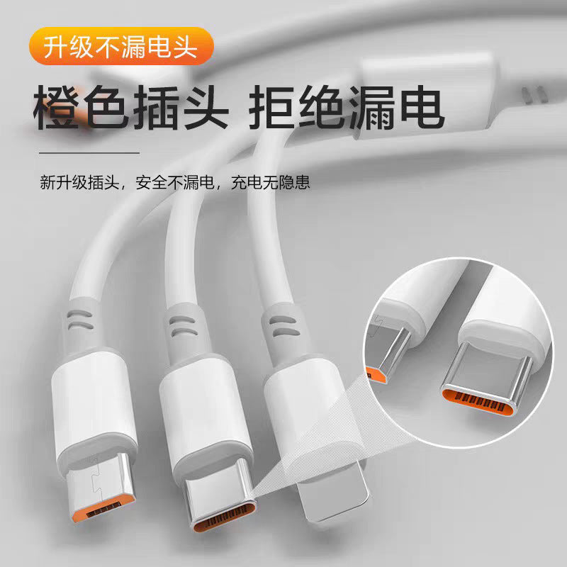 6a 3-in-1 charging cable for huawei, android, and apple phones - fast charging data cable
