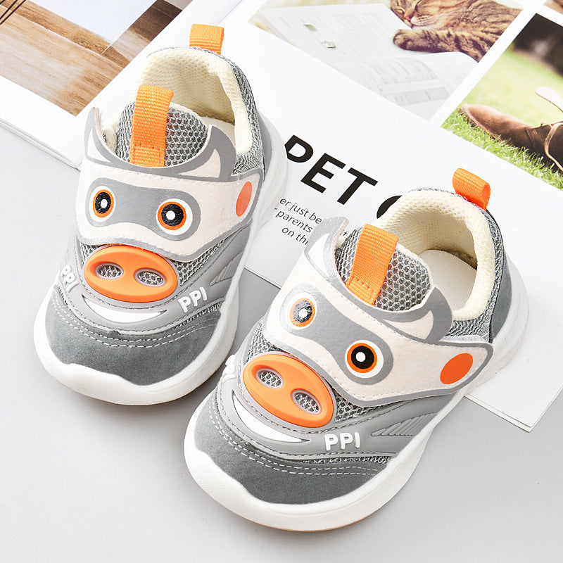 Kids' spring/autumn  collection: girls' breathable soft-soled baby shoes, boys' athletic shoes, and first walker shoes