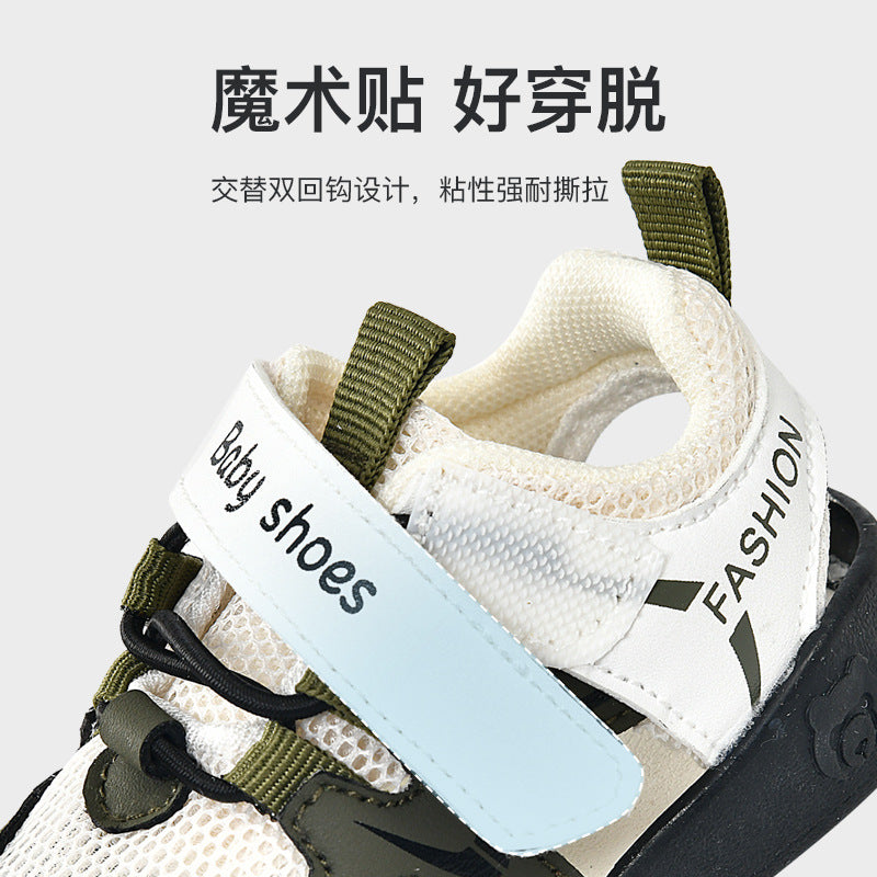 Baby sandals for boys, summer first walker shoes, 0-1-2 years old infant anti-slip soft sole mesh shoes for babies and toddlers, baby girl shoes