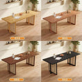 Japanese solid wood dining table for home small apartment wabi-sabi style rattan dining chair table rectangular scandinavian dining table and chair combination