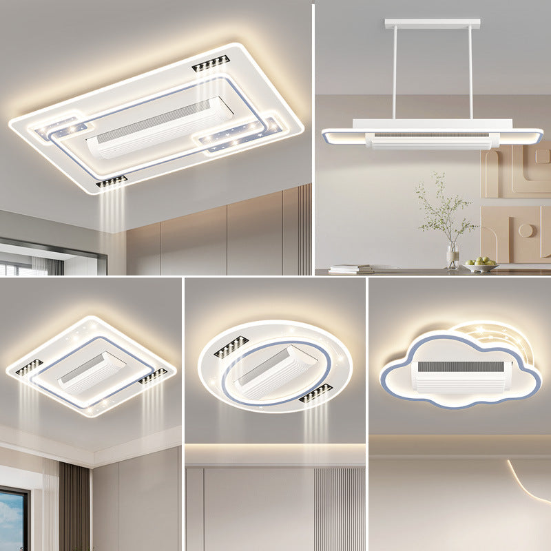 [Strict selection] 2025 new led ceiling light high-end integrated bladeless fan light bedroom silent ceiling fan light
