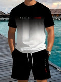 Summer new 3d print fashion trend mesh trendy cool short sleeve shorts t-shirt set - direct from european and american factories