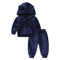 Kids' clothing  two-piece set: hooded sweatshirt & thermal underwear for boys & girls (toddler to mid-sized children) - trendy ins style