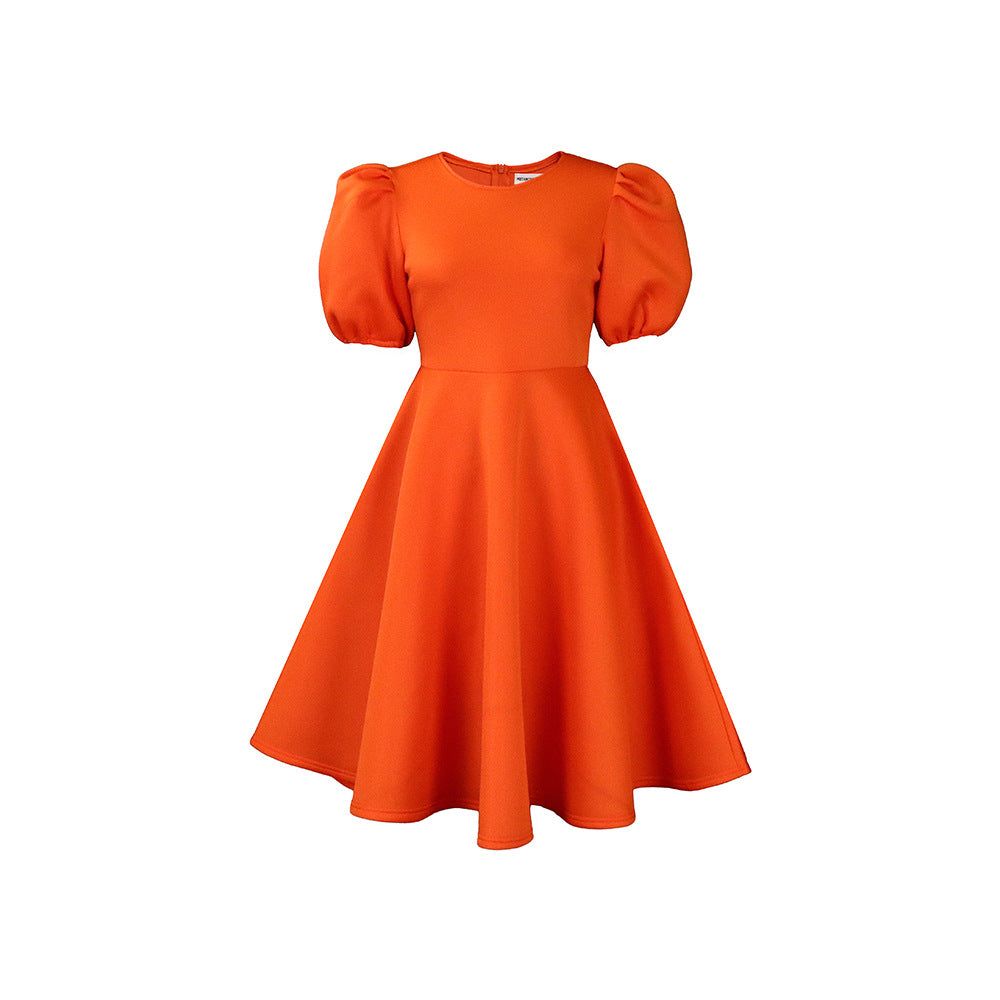 Amazon plus size women's clothing  new bubble sleeve maxi dress elegant evening gown export dress