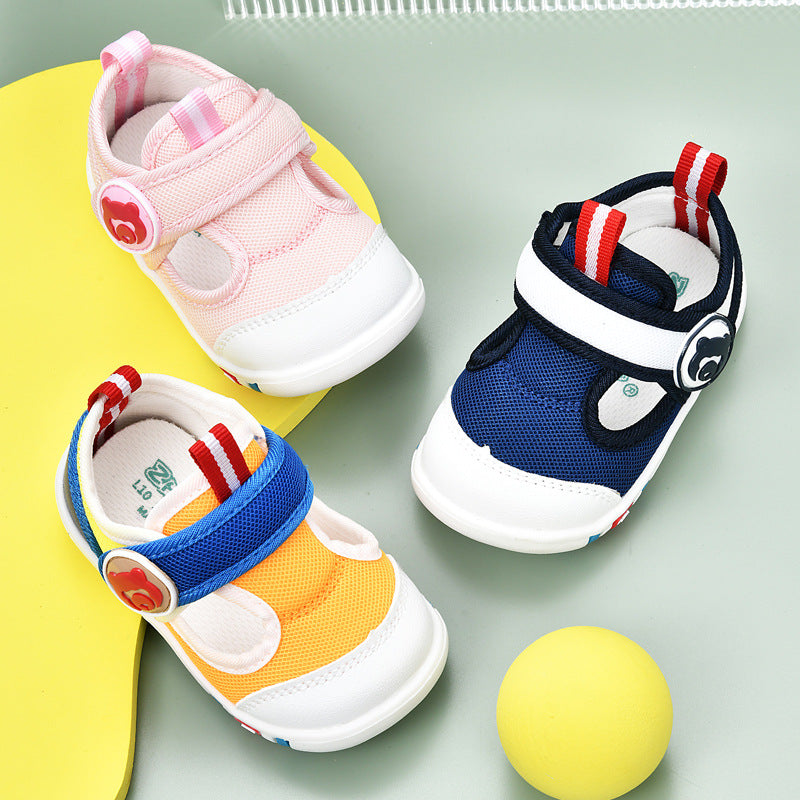 Baby sandals for boys, summer first walker shoes, 0-1-2 years old infant anti-slip soft sole mesh shoes for babies and toddlers, baby girl shoes