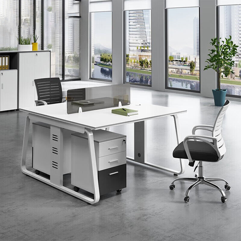 Saint li office desk - modern minimalist workstation for employees, computer desk with screen partition