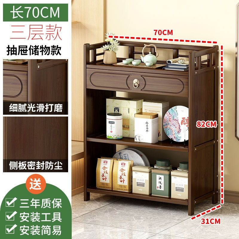 Tea cabinet, tea set, storage rack, new chinoiserie tea rack, living room tea storage cabinet, sofa side cabinet, side table, corner table for home use