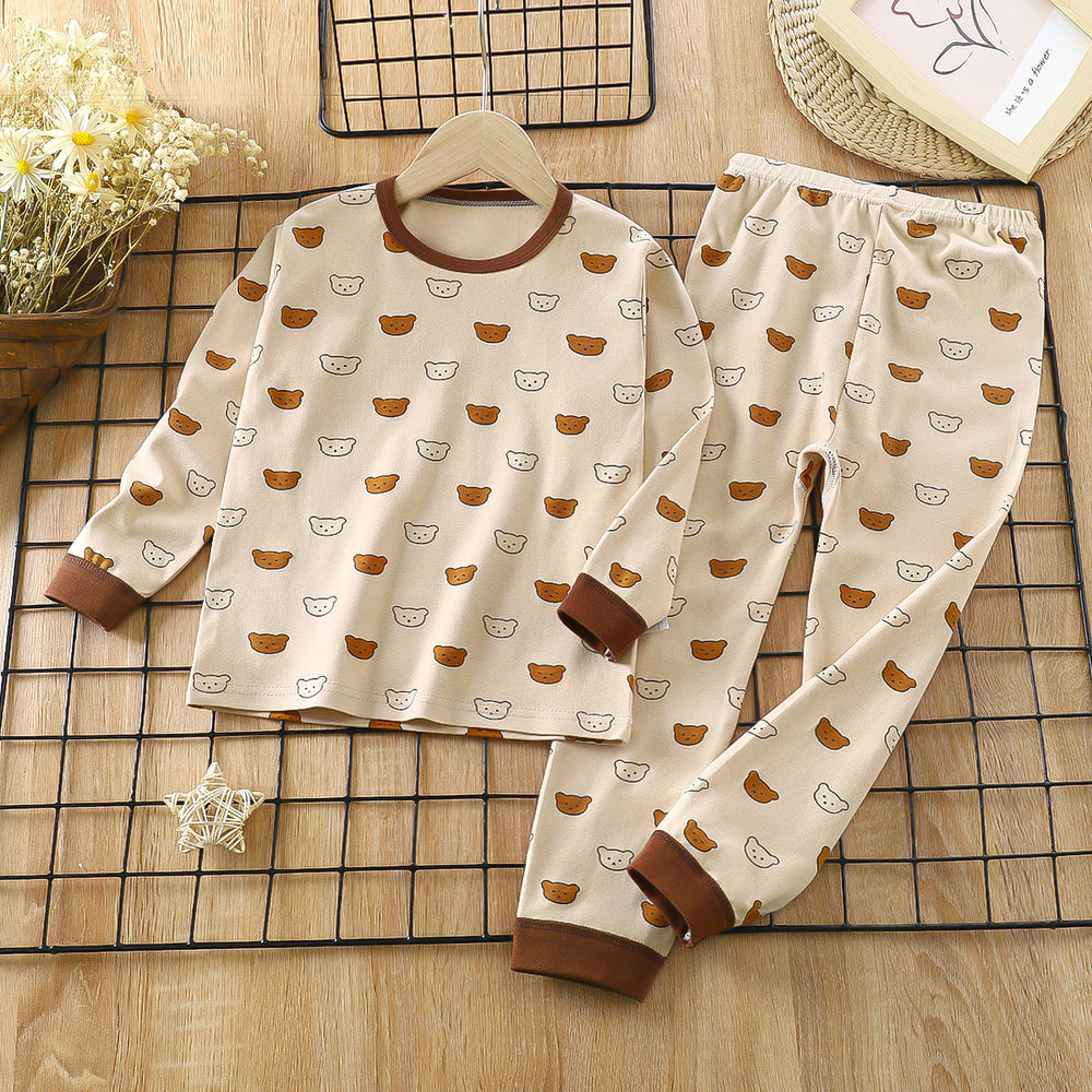 Wholesale new autumn children's home wear: kids' cotton underwear sets, baby thermal underwear, and infant pajamas