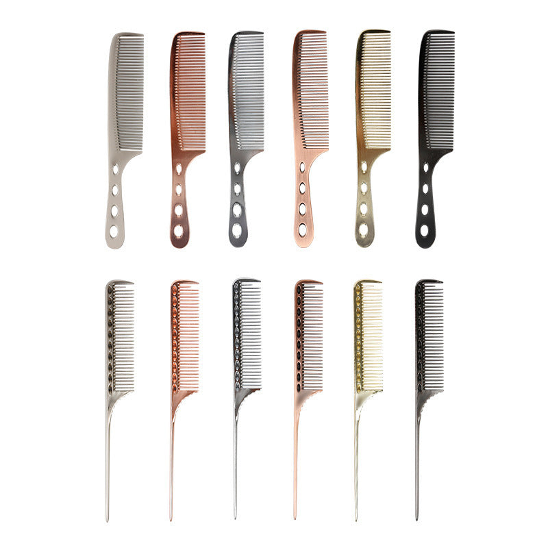 Hair stylist's special hair cutting comb, non-slip handle, anti-static hair cutting comb, steel needle, pointed tail partition, highlighting hair comb