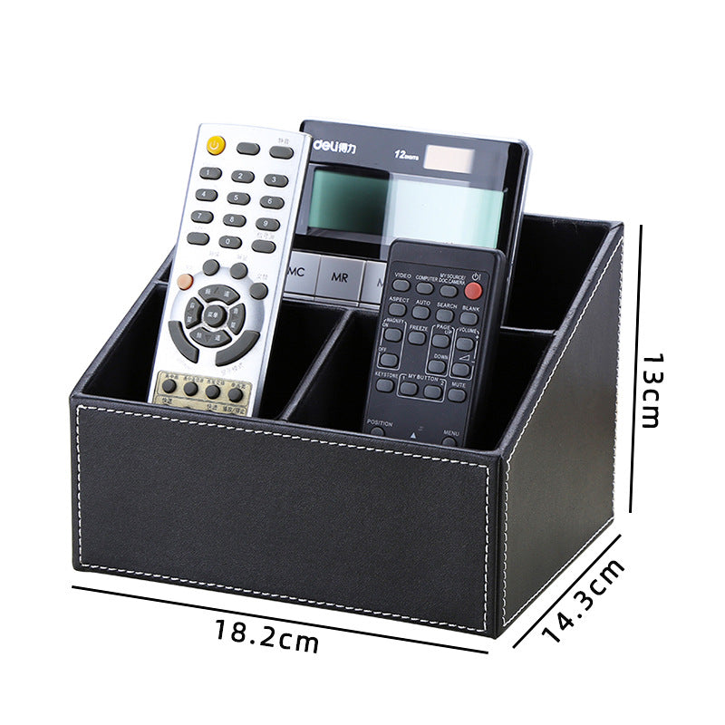 Creative Office Storage Box Modern Simple Desktop Leather Remote Control Finishing Box Partition Learning Stationery Shelf