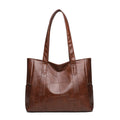 2025 new fashion large capacity women's shoulder bag pu leather tote bag simple versatile crossbody bag - cross-border