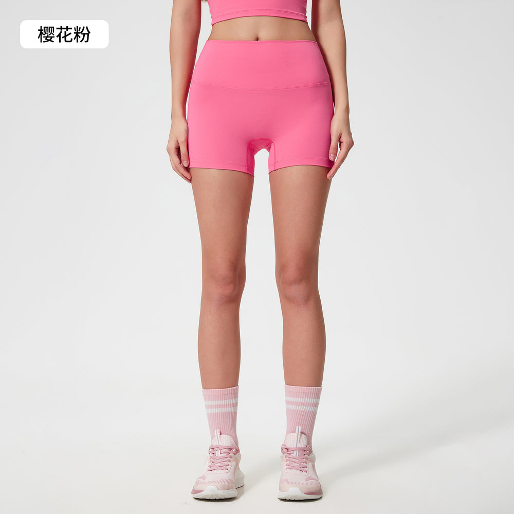 Spring/summer new women's seamless yoga shorts - double-sided brushed training running sports 3/4 length hot pants s2046