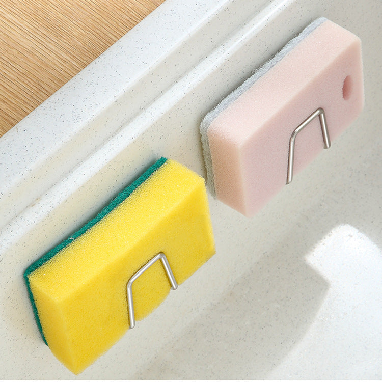 Stainless steel sponge drain rack non-punching kitchen sink cover steel wire ball pot cover storage wall-mounted cloth rack