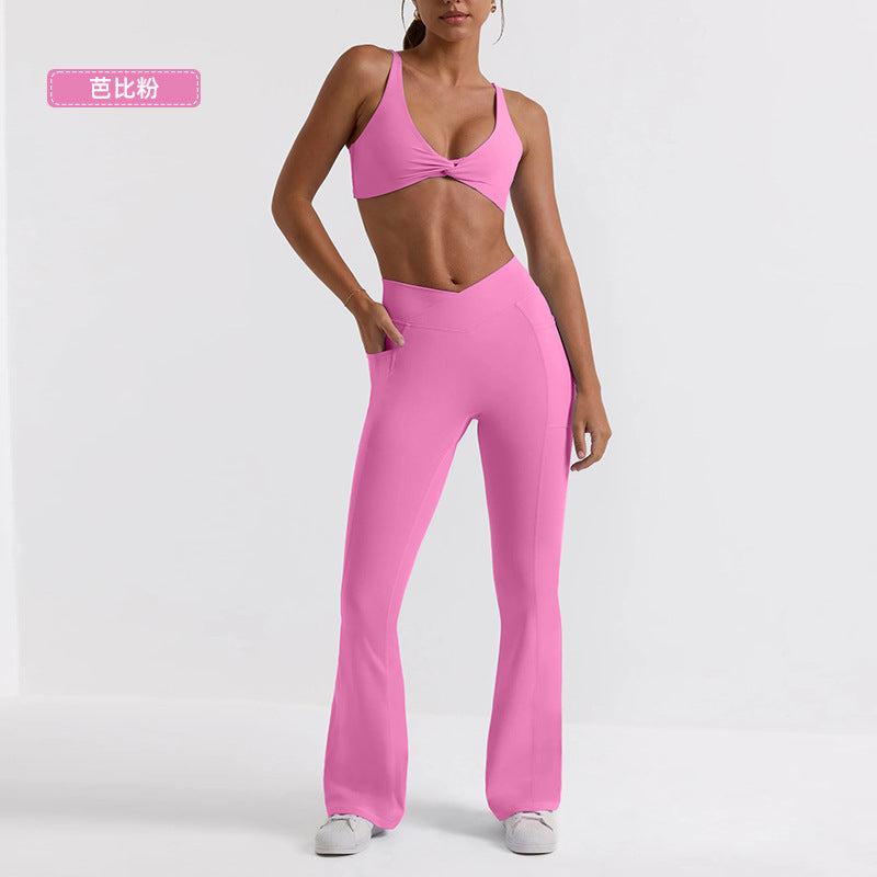 Intimatessuit sports suspender bra high waist hip lifting fitness pants yoga clothes