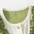 Newborn baby clothes summer thin jumpsuit baby girl forest green edge short-sleeved jumpsuit crawling clothes