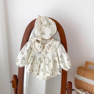 Infant and toddler spring and autumn clothing, baby girl long-sleeved romper, perfect for full-month, 100-day celebrations, princess-style, super cute and sweet, outdoor play suit