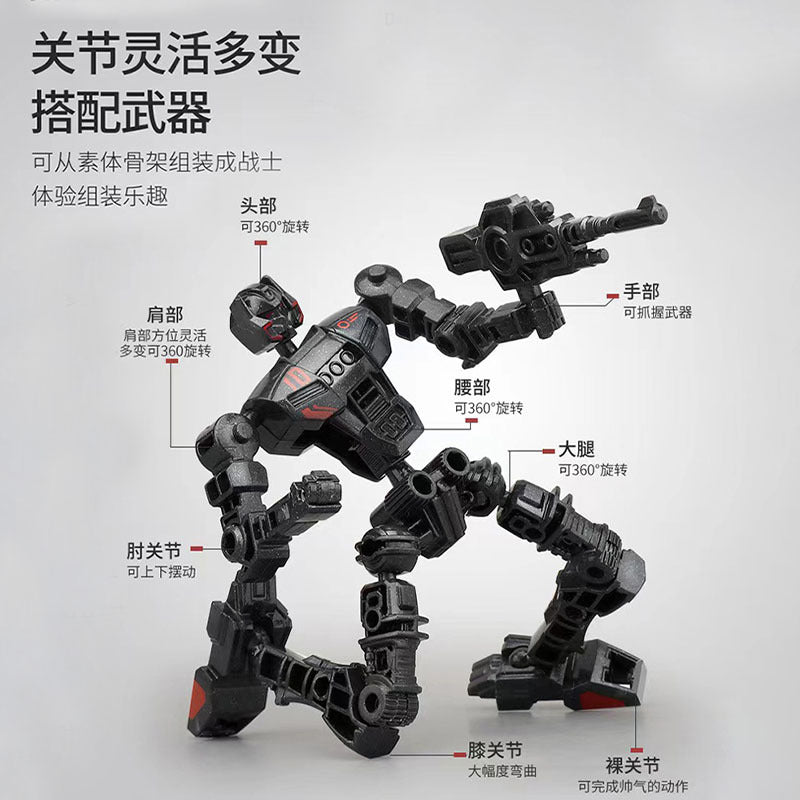 Kids' assembly mecha warrior alloy robot - boy's educational transforming dinosaur mechanical tyrannosaurus rex model toy