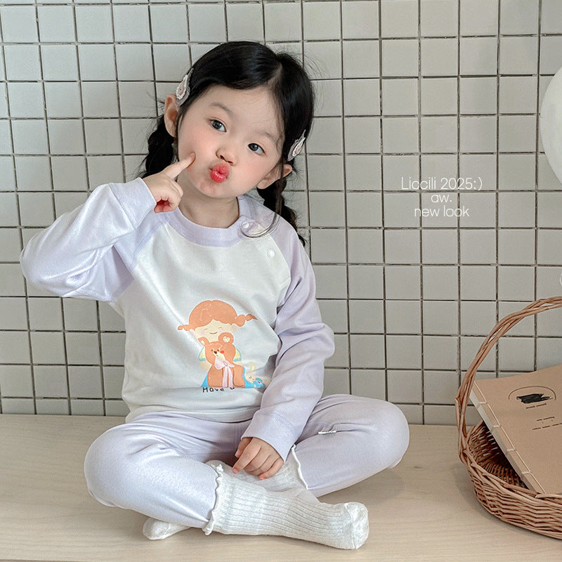 Kids' fall/winter thermal underwear set - warm base layer for boys and girls, perfect for home wear (sizes for toddlers to big kids)