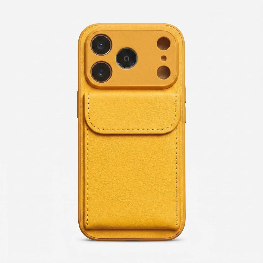 iphone 17 pro max leather case card holder phone case apple 16 vegan leather matte anti-drop protective cover