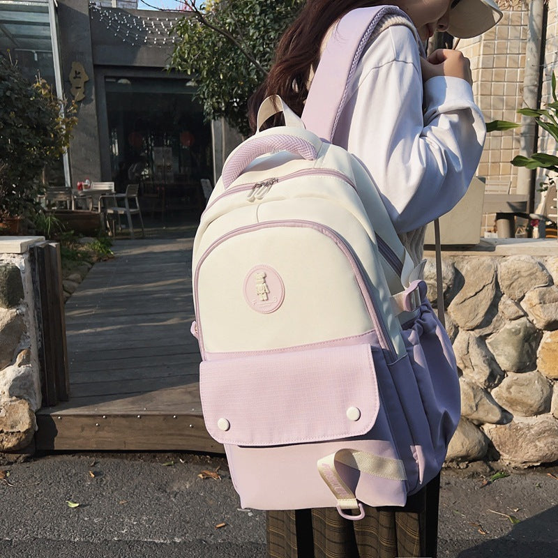 New fashionable junior high school student schoolbag simple high quality middle school student schoolbag large capacity backpack student schoolbag