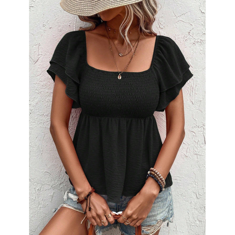 code new arrival  women's original elegancecasual square collar plaidpure color shirt