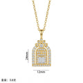 Popular copper inlaid with zirconium full diamond happiness door necklace for women summereasiest for matchfashion non-fading clavicle chain jewelry