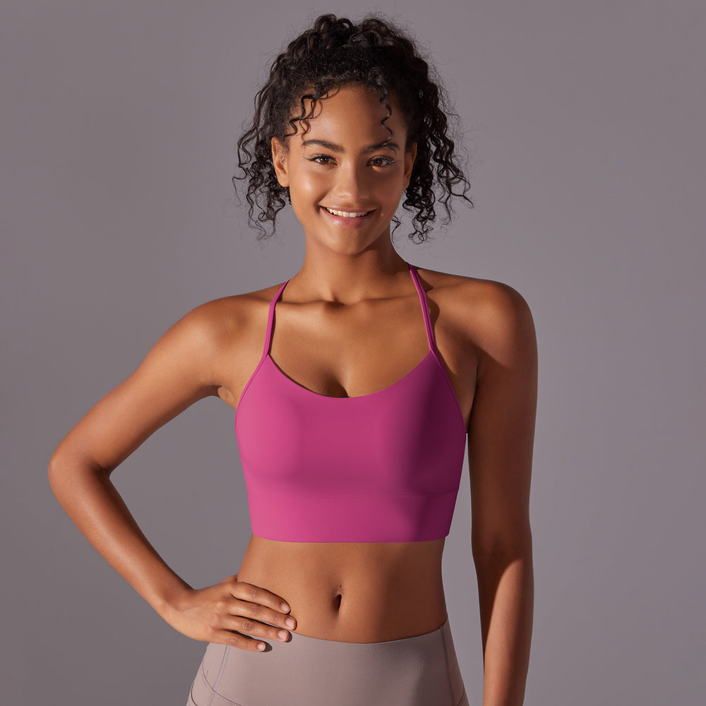 New arrivalsexy suspender back sports intimatesnudecomfortable fitness vest bubble wrap push-up yoga sports bra