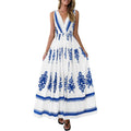 Amazon fashion v neck sleeveless suspender skirt women's  summer bohemia style beach vacation skirt