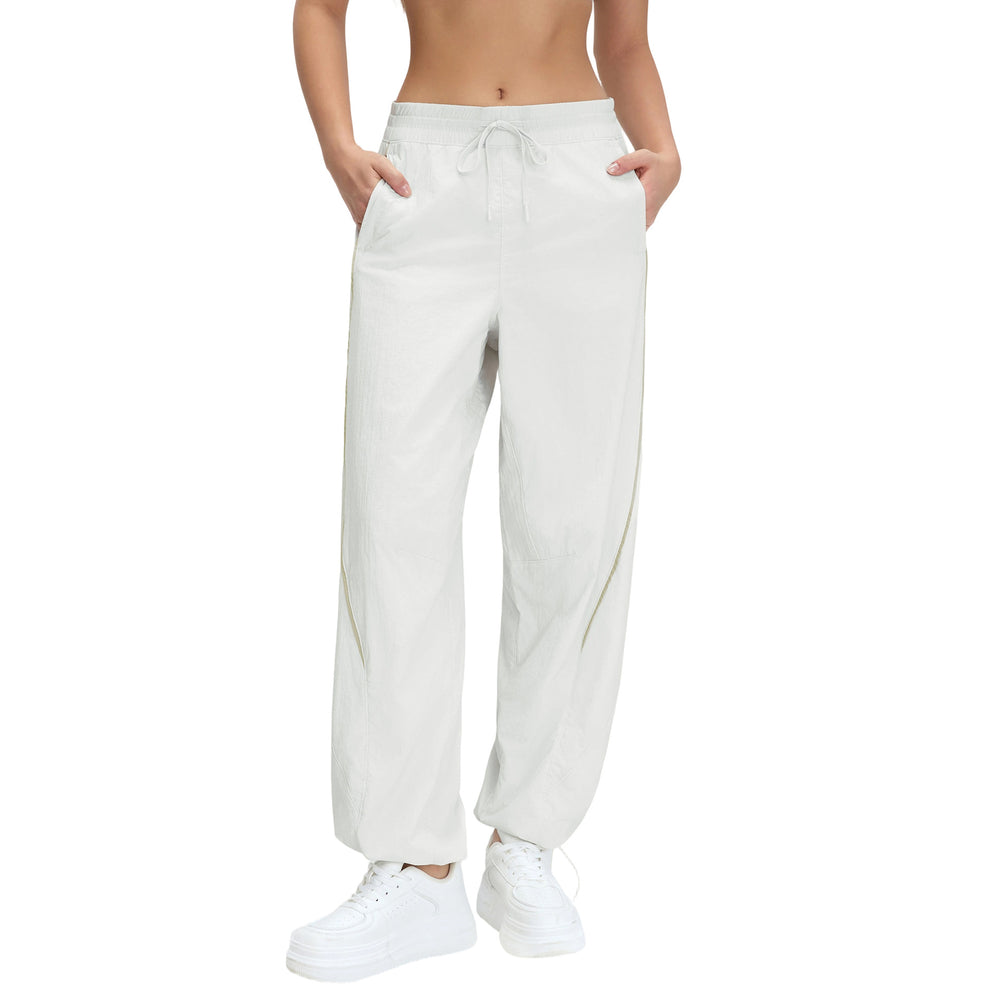Spring/summer loose fit breathable athletic pants - mid-rise drawstring straight leg joggers - convertible style - lightweight casual pants d26019