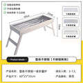 Stainless steel bbq grill - portable folding mini grill for home use, outdoor charcoal grill with mesh rack
