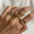 Ins style alloy ring wholesale cross-border niche accessible luxury jewelry snake-shaped stacked ring set diamond-encrusted women's ring